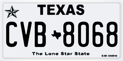 TX license plate CVB8068