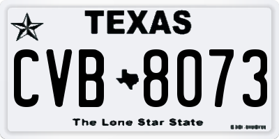 TX license plate CVB8073