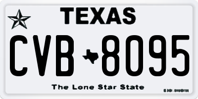 TX license plate CVB8095