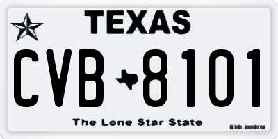 TX license plate CVB8101