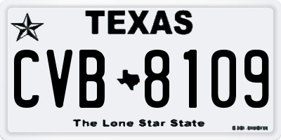 TX license plate CVB8109
