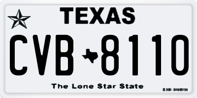 TX license plate CVB8110