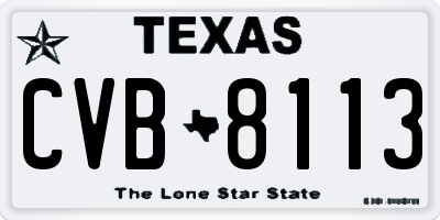 TX license plate CVB8113