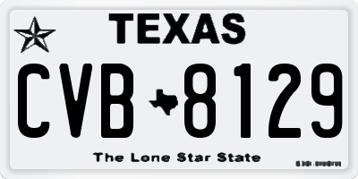 TX license plate CVB8129