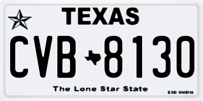 TX license plate CVB8130