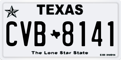 TX license plate CVB8141