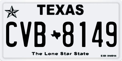 TX license plate CVB8149