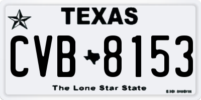 TX license plate CVB8153