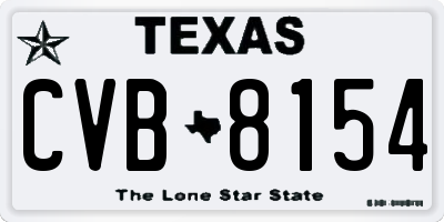 TX license plate CVB8154