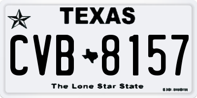 TX license plate CVB8157
