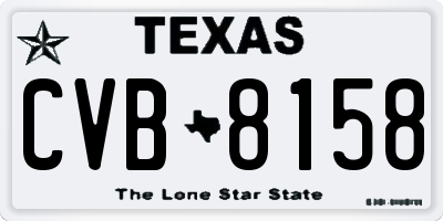 TX license plate CVB8158
