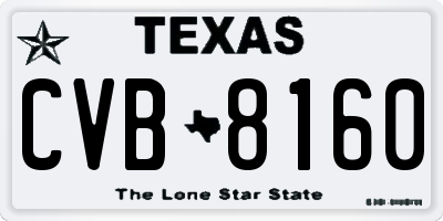 TX license plate CVB8160