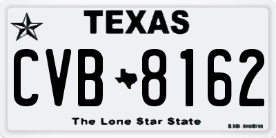 TX license plate CVB8162