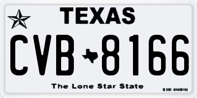 TX license plate CVB8166