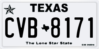 TX license plate CVB8171