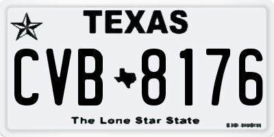 TX license plate CVB8176