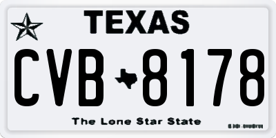 TX license plate CVB8178