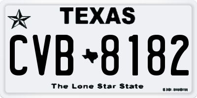 TX license plate CVB8182