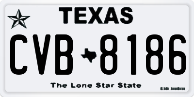 TX license plate CVB8186