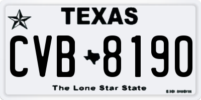 TX license plate CVB8190