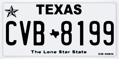 TX license plate CVB8199