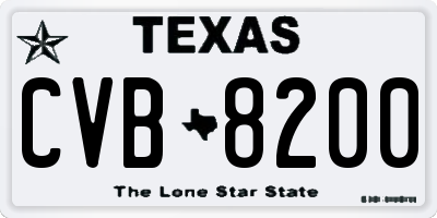 TX license plate CVB8200