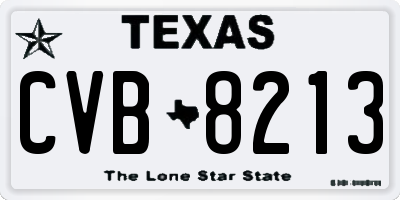 TX license plate CVB8213