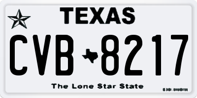 TX license plate CVB8217