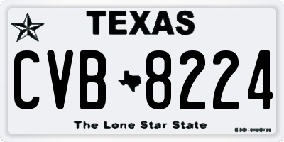 TX license plate CVB8224