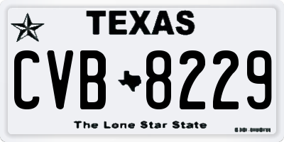 TX license plate CVB8229