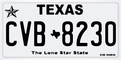 TX license plate CVB8230