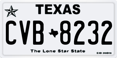 TX license plate CVB8232
