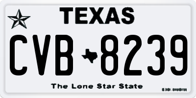 TX license plate CVB8239
