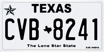 TX license plate CVB8241