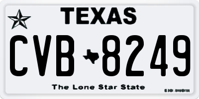 TX license plate CVB8249