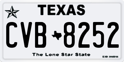 TX license plate CVB8252