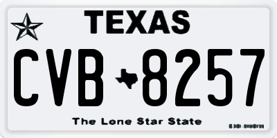 TX license plate CVB8257