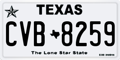 TX license plate CVB8259