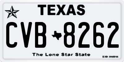 TX license plate CVB8262