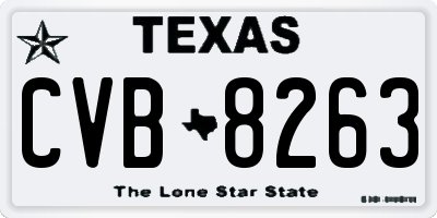 TX license plate CVB8263