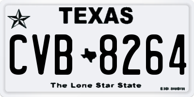 TX license plate CVB8264