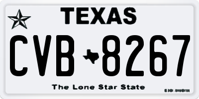 TX license plate CVB8267