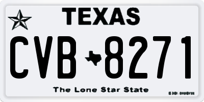 TX license plate CVB8271