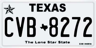 TX license plate CVB8272