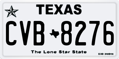 TX license plate CVB8276
