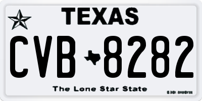 TX license plate CVB8282