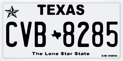 TX license plate CVB8285