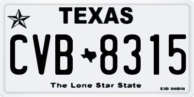 TX license plate CVB8315
