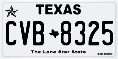 TX license plate CVB8325