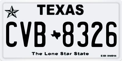 TX license plate CVB8326